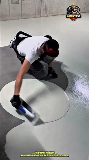Epoxy Floor Coating Application Using a Trowel #EpoxyFloor #constructionwork
