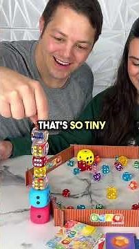 Dice Tack tower stacking board game challenge 🎲 #Boardgames #Dicegames #Couplechallenge #Shorts