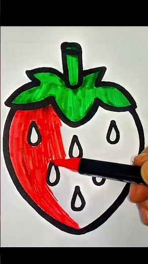 How draw realistic strawberry 🍓 🍓 🍓||Step by Step tutorial