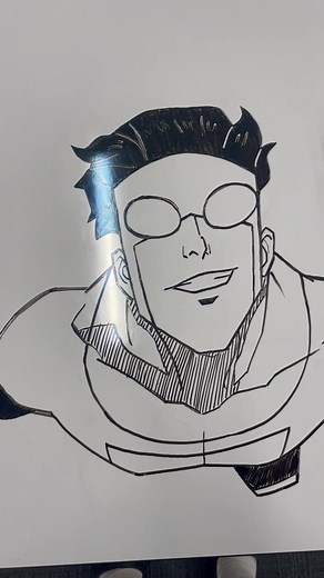 Invincible sketch at school 🗣️ #fyp #drawing #art #invincible #omniman #spiderman