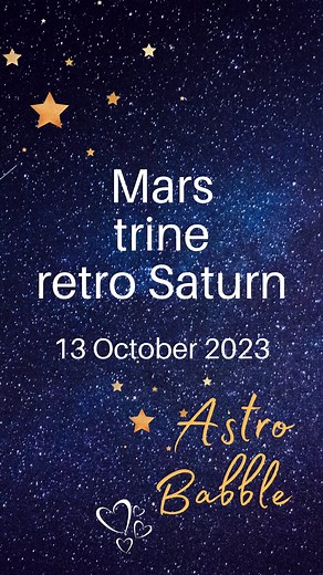 Mars will trine retrograde Saturn on the 13th of October 2023. Mars trine Saturn can be a great time for disciplined hard work. Mars is in a great position to power through and stick to what needs doing in Scorpio. Saturn is not in as good condition, being retrograde at the moment, but hopefully for many, this will result in getting some needed work done. Astro Babble is co-hosted by Lynda from Scullywag Astrology and Donna from Donnabastrology #astrology #marstrinesaturn #marstrineretrosaturn #