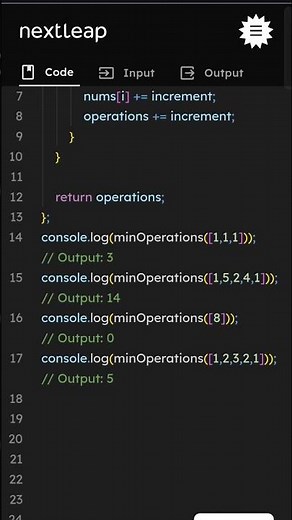Minimum Operations to Make Array Strictly Increasing | JavaScript Solution | LeetCode Explained
