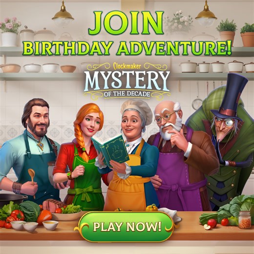 🍰 You're invited to the Monster Feast: [https://play.belka-games.com/fb] Clocksville is holding a celebration, and even the Clockmaker has decided to join! 🎉 But something doesn't go as planned—dive into the chaos in our latest event! #ClockmakerAnniversary | Clockmaker