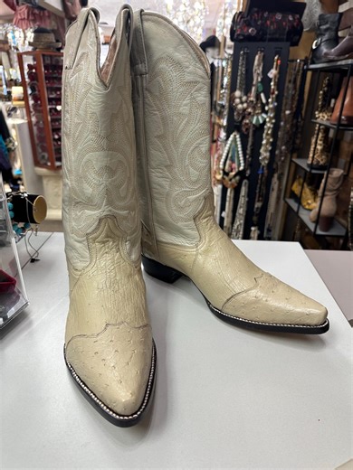 Ostrich Men's Cowboy Boots Genuine Leather Western Size 12 Ivory New NWOT - Etsy UK