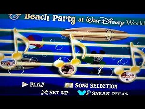 disney sing-along-songs Beach party at walt disney world DVD menu walkthrough.