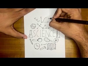 How To Draw a Cover Page For Science Project | 🧪📚🔬🦠🔎✏ Step by Step Drawing Tutorial