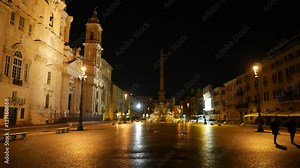 Famous Navona Square in Rome called Piazza Navona