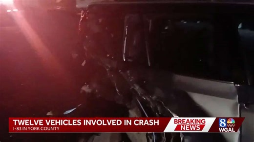 I-83 partially reopens in York County after 12-vehicle pile-up