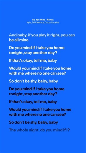 Do You Mind (Remix) - Kyla, DJ Paleface, Crazy Cousins (Lyrics)