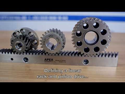 Determining a linear drive with racks and pinions