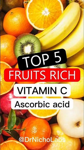 Top 5 Fruits Rich in Vitamin C (Ascorbic Acid) 🍊 | Immunity & Skin Health