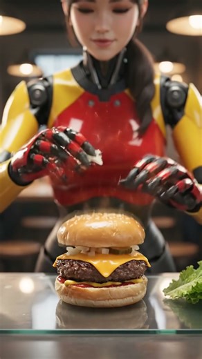 ASMR Robot Chef Makes a Magic McDonald’s Burger 🍔🤖 [No Talking]