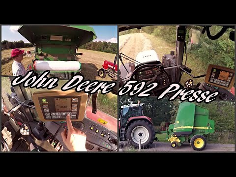 How to drive: John Deere 592 round baler | Explanation | Operation | Baletrak Plus Monitor