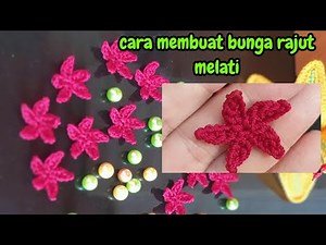 crochet / cara mudah merajut bunga untuk pemula / easy flower crochet tutorial for beginners