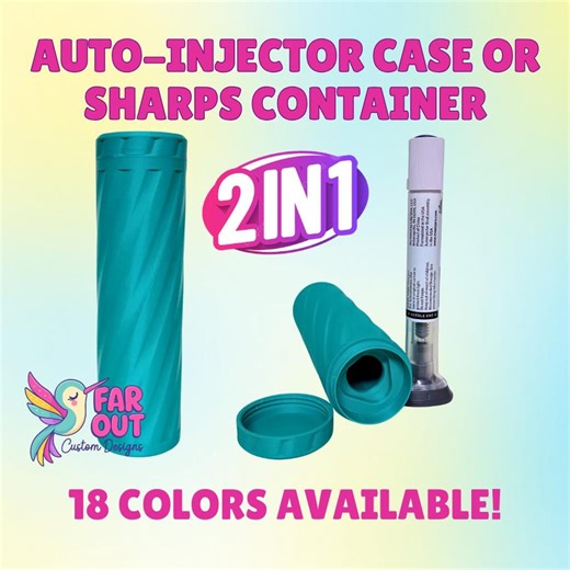 Auto Injector Pen Travel Case – 3D Printed Protective Storage Box – Removable Insert Sharps Container Fits Single GLP-1 Style Pen 18 Colors - Etsy