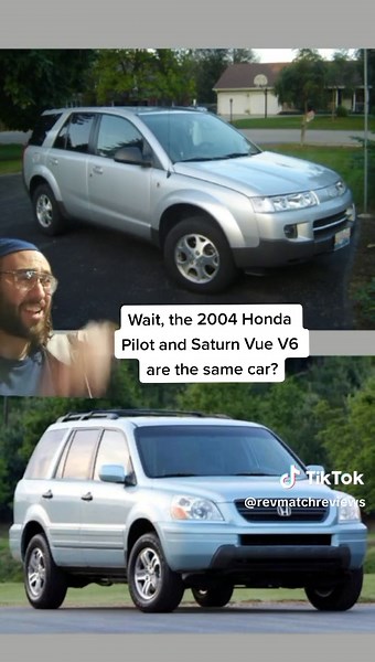 There's no way the Honda Pilot and Saturn Vue are the same car! #honda #pilot #saturn #car #cars #didyouknow #carfacts #carsoftiktok #messfreehero