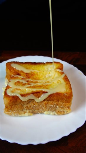 Easiest 2-Ingredient Bread Hack! 🍞 Must-Try Soft Gooey Milk Bread Recipe #asmr #bread #viral #food