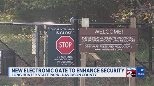 Electronic gates installed at Long Hunter State Park