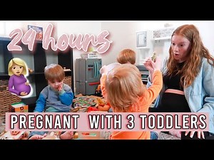 24 HOURS IN MY LIFE AT 33 WEEKS PREGNANT WITH 3 TODDLERS! 24 hours pregnant