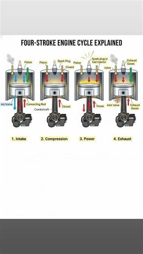 UNDERSTANDING THE 4-STROKE CYCLE: HOW IT WORKS!🔥🚗