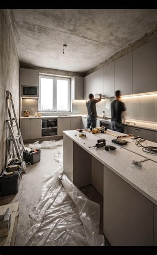 Ultra-Modern Luxury Kitchen Design ✨ Minimal Grey Modular Kitchen#ai #shorts