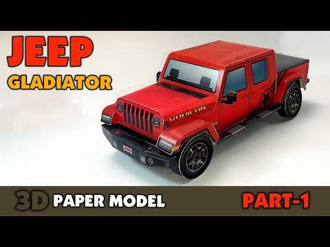 Jeep Gladiator Amazing Paper Craft | DIY Cardboard Off-Road Truck just with Paper!