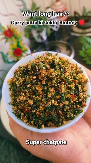 Raksha Jain | Good for your hair & super chatpata ♥️🤌 Let's make the super chatpata sukhi curry patta chutney ... Ingredients: Curry leaves 2 Cup... | Instagram
