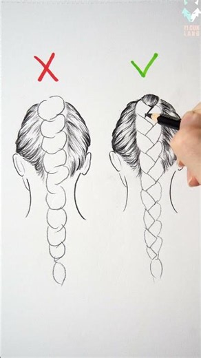 How to draw a braid 🫶 #art #satisfyingvideos #pendrawing #drawing #minisatisfying