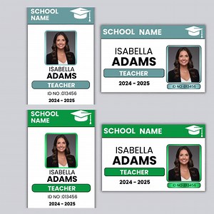 Customizable School ID Card Template: Canva Editable (digital Download) - Etsy