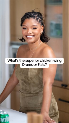 What’s the best type of chicken wing, drums or flats?! Watch the full conversation with Halle Bailey on my YouTube! | Scott Evans