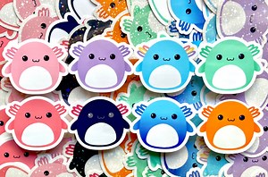 Axolotl Squishmallow Stickers | Original Sparkle Vinyl Sticker | Glossy Water-resistant | Archie Miss Vi Plushy Decal - Etsy
