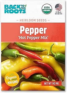 Back to The Roots 100% Organic Seed Packet - Pepper 'Hot Pepper Mix' 140mg