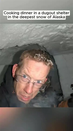 Cooking Dinner in an Alaska Snow Dugout Shelter