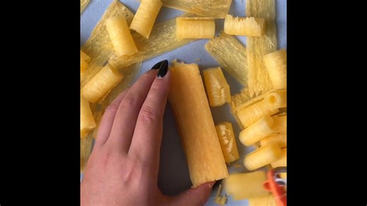 Satisfyingly Yellow Bar Soap Slicing Using Peeler