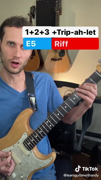 Groovy Guitar Riff with Blues Shuffle and Triplets