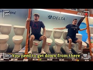 Using display toilet prank