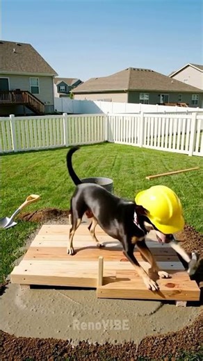 DOG Builds Its Own PET HOUSE 😮 #building #dog