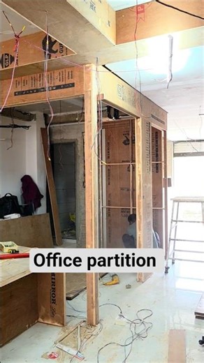 Amazing Wooden Partition Installation 🚀 | Office Setup Transformation #woodworking #shortvideo