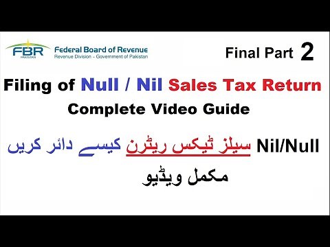 How to File Nil / Null Sales Tax Return | FBR | Online | Part - 2