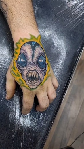 Tim Scott on Instagram: "Would you get an alien tattoo? I want to do more. I'm have openings in February. #yeahthatgreenville #tattoo #alientattoo"
