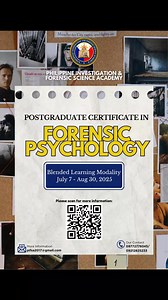 EARN YOUR POSTGRADUATE CERTIFICATION IN: * Forensic Psychology * Forensic Document Examination * Crime Detection and Investigation * Legal Investigation * Cybersecurity and Investigation * Corpoorate Security and Investigation DEADLINE OF ENROLLMENT: JULY 6, 2025 #highlight #follower #investigation #Criminology | Philippine Investigation and Forensic Science Academy