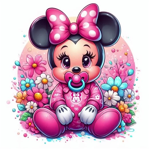 5 PNG Baby Mouse Girl Splash and Watercolor Transparent PNG File for Sublimation 300dpi High Resolution PNG Download Files Baby Minnie - Etsy