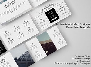 Minimalist & Modern Business Powerpoint Template | PPT, Google Slides, Keynote | for Strategy, Projects and Analytics - Etsy