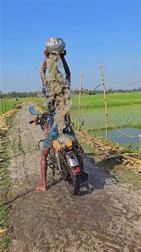 the helmet fell off and the water gushed out.8