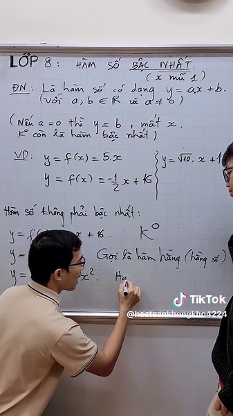 Toán lớp 8 - Hàm số bậc nhất - Định nghĩa và Ví dụ#LearnOnTikTok #maths #thaygiangtoan