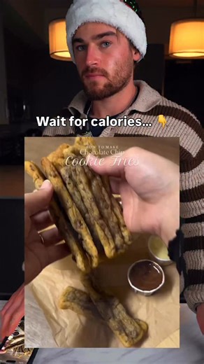 Nick Kazamias on Instagram: "27 Calorie Protein Tollhouse OOOEY AND FUCKING GOOEY Chocolate Chip Cookie Fries 🗣️🗣️ Are you FOLLOWING @nickkaz.fit Once you follow, tap “Following” on my profile and hit “Add to Favorites” so you never miss a recipe! — 📖 Want my FREE 72 page cookbook + Jan 1st waitlist? Comment JANUARY 1ST ✳️ Macros (makes 14 cookie fries): 27 Cals, 2.5g Net Carbs, 1.25g Fat, 2g Protein ✳️ Ingredients for Wet Ingredients: 1 Medium Egg 25g (2 tbsp) Applesauce 21g (1 1/2 tbsp) Lig