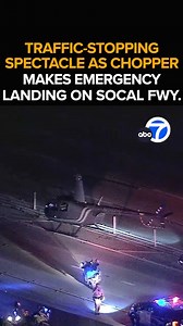 62K views · 428 reactions | BREAKING NEWS: A Sigalert is in effect on the southbound 110 Freeway north of the 105 Freeway after a helicopter makes an emergency landing on the roadway. The CHP shutting down lanes after the traffic-stopping spectacle. How long could lanes remain closed, and what caused the pilot to put the chopper down on the freeway? Eyewitness News is live with breaking new details. Tonight at 11 from ABC7. https://abc7.com/15272891 | ABC7 | Facebook