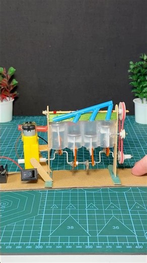 How does a four cylinder engine work? #engine #project #tech #youtubeshorts