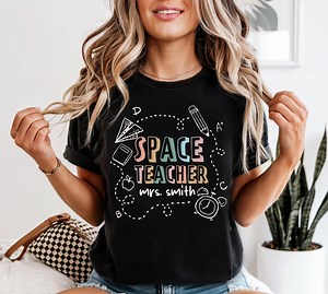 Custom Space Teacher Shirt, Personalized Astronomy Sweatshirt, Elementary Science Squad Shirt, Back to School Gift Comfort Colors® - Etsy