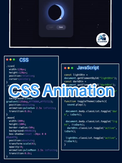 Interactive Light and Dark Mode Toggle for Websites